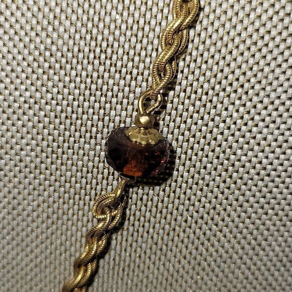 Miriam Haskell Signature Brown Heart Beaded Necklace Large Heart Pendant 1970s - Picture 6 of 7